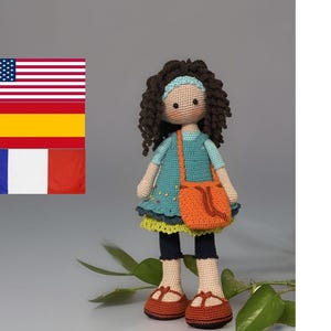Patrón de crochet Muñeca Malli - Amigurumi - Inglés - Español - Francés - Muñeca Grande - Muñeca Realista - Patrón de Muñeca de Peluche