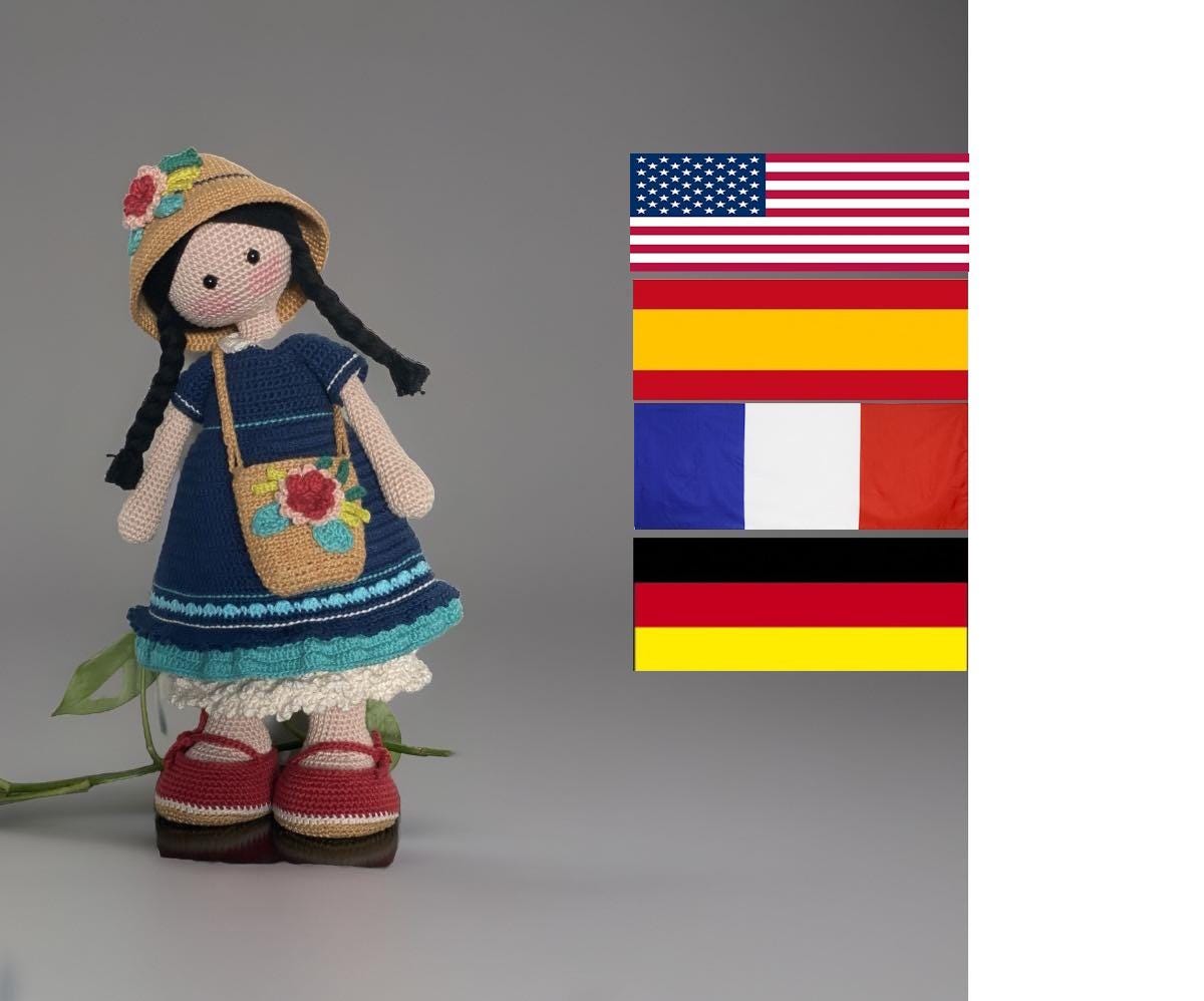 かぎ針編み人形のパターン 夏 - あみぐるみ - 英語 - スペイン語