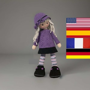 Crochet Pattern Doll Lily - Amigurumi - English - Spanish - French - German - Big Doll - Realistic Doll