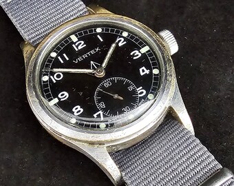 Vértice W.W.W. Reloj de pulsera, resistente al agua, "Dirty Dozen", reloj de pulsera del ejército británico, original, revisado, alrededor de 1943