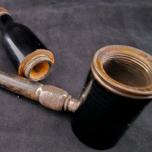 Metamorphic Treen Stanhope and Pipe/ Bottle, Souvenir of J M Port, Malmo, 1914