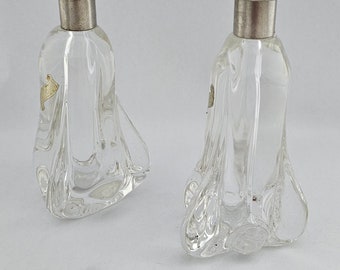 Coppia di basi per lampade da tavolo in cristallo al piombo francese, metà secolo, circa 1940