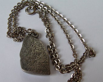 Vintage Jorgen Jensen #220 Pewter and Turquoise Necklace Denmark 