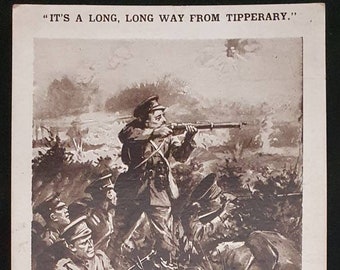 Postcards, "It's a long, long way from Tipperary", First World War, "Driving Back the Hun", 1914-1918