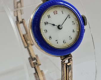 Antique Swiss Elaine Watch Co 14 Karat Rolled White Gold  display picture 3