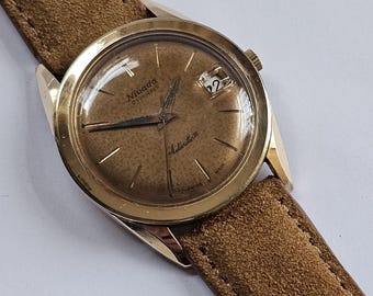 Vintage Nivada Antarctic III-polshorloge, 21 stenen, automatisch, datum, circa 1959-1965, onderhouden