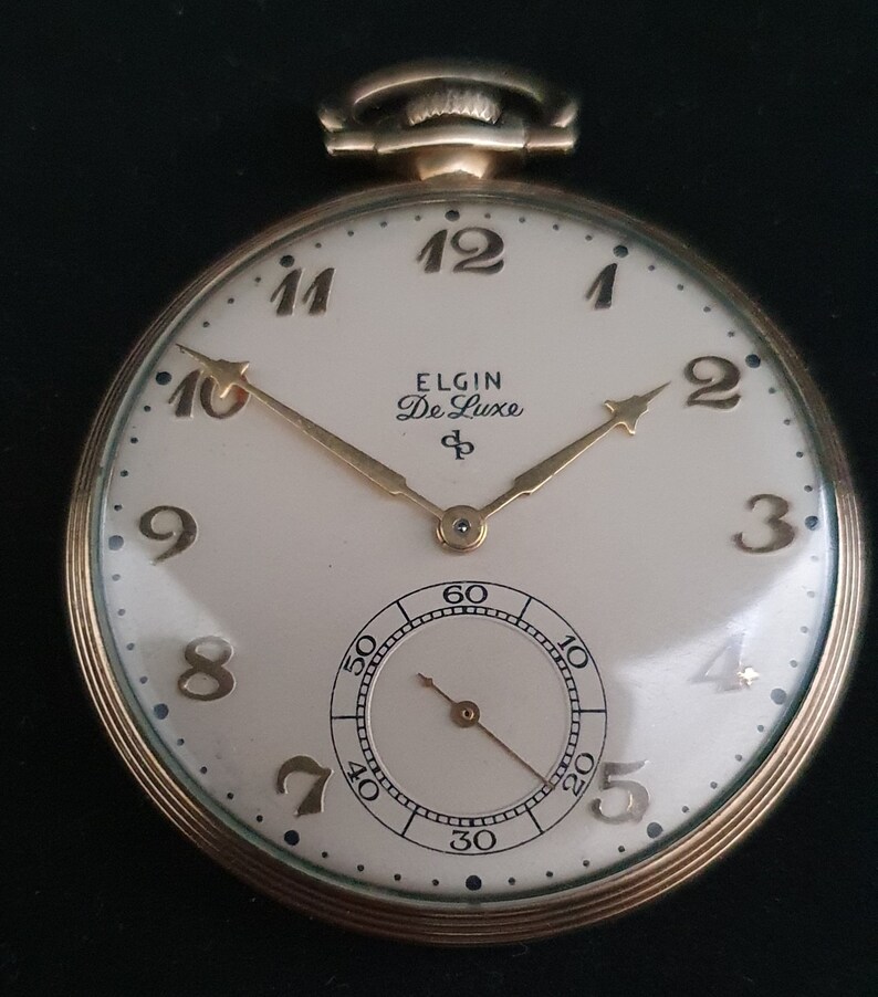 Art Deco Elgin De Luxe Pocket Watch Serviced and Timed Circa Etsy