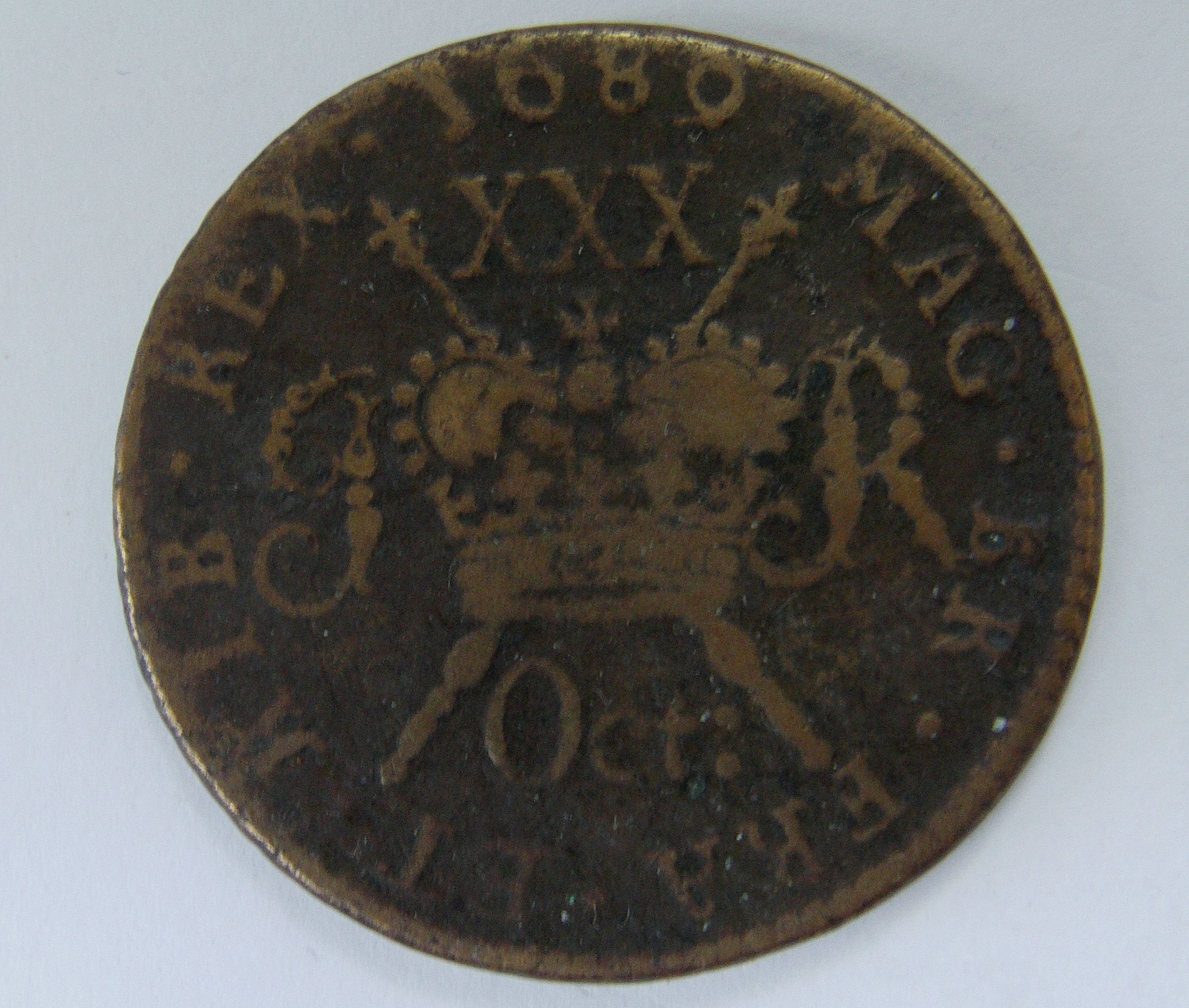 Image of 1689 James Ii Gunmoney Large Half Crown, Hammered Stuart | Stewart Coin