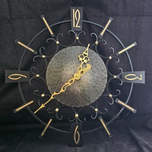 Mid Century Junghans Electonic (Electro-Mechanical) Wall Clock, Serviced, Converted to run on AA Battery, circa 1955