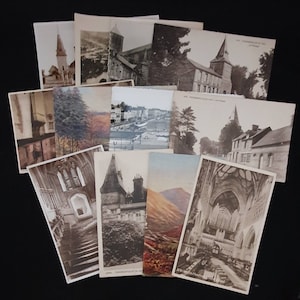 12 Vintage Postkarten, meist unbenutzt, 1950er Jahre und früher