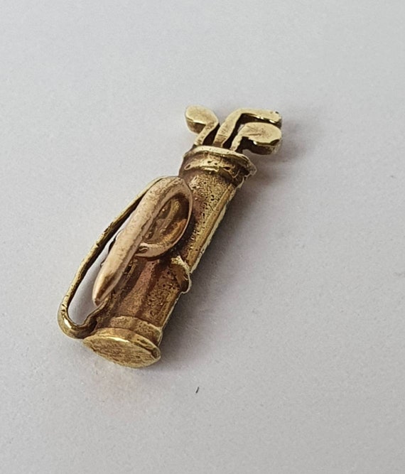 14ct Gold and Enamel Golf Bag Lapel Pin - image 8