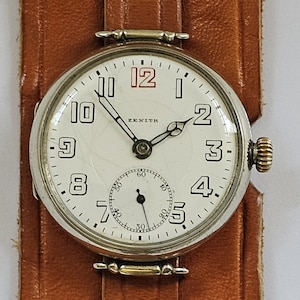 Zegarek Zenith Trench Watch (zegarek naręczny lub kieszonkowy), I wojna światowa, około 1917 r.
