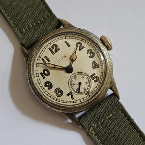 Vintage Military Wristwatch, Elgin 554, 