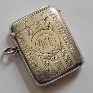 Étui Vesta édouardien en argent sterling, Birmingham, 1909