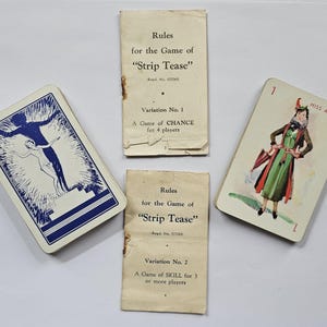 Vintage Novelty Kartenspiel ""Strip Tease"", c.1937."