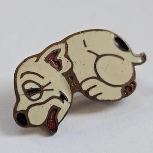 Antique Bonzo the Dog Enamel Gilt Pin, Cartoon Character, George Studdy, circa 1924
