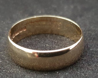 9ct Gold Gent's Wedding Ring, Size R, 6mm, 1980