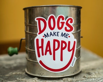 Dogs Make Me Happy Car Magnet
