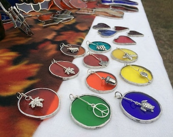 Custom Made Stained Glass Necklaces