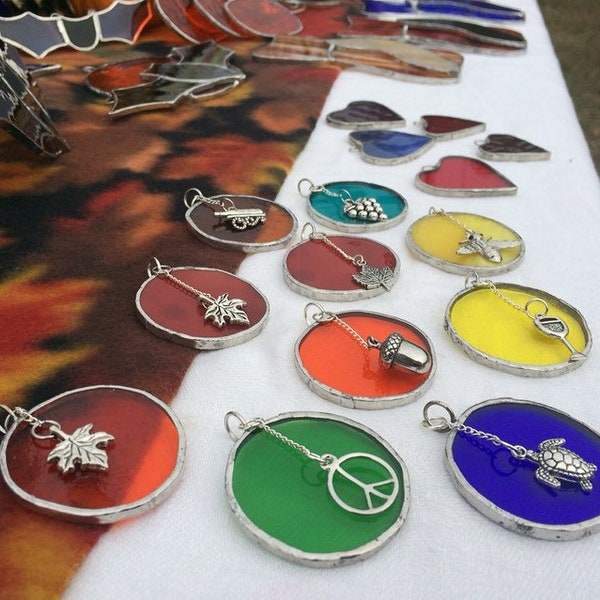 Custom Made Stained Glass Necklaces