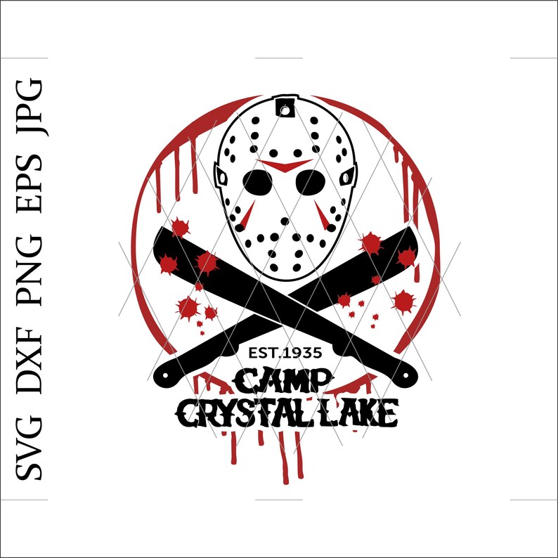 Camp Crystal Lake svgCrystal Lake svgJason Mask | Etsy