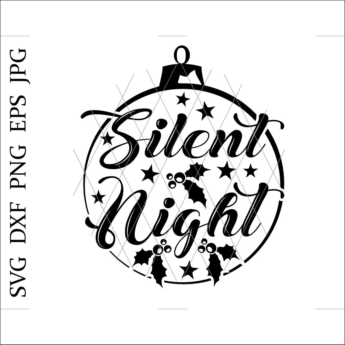 Silent Night svgChristmas sign svgSanta hat svgMistletoe Etsy