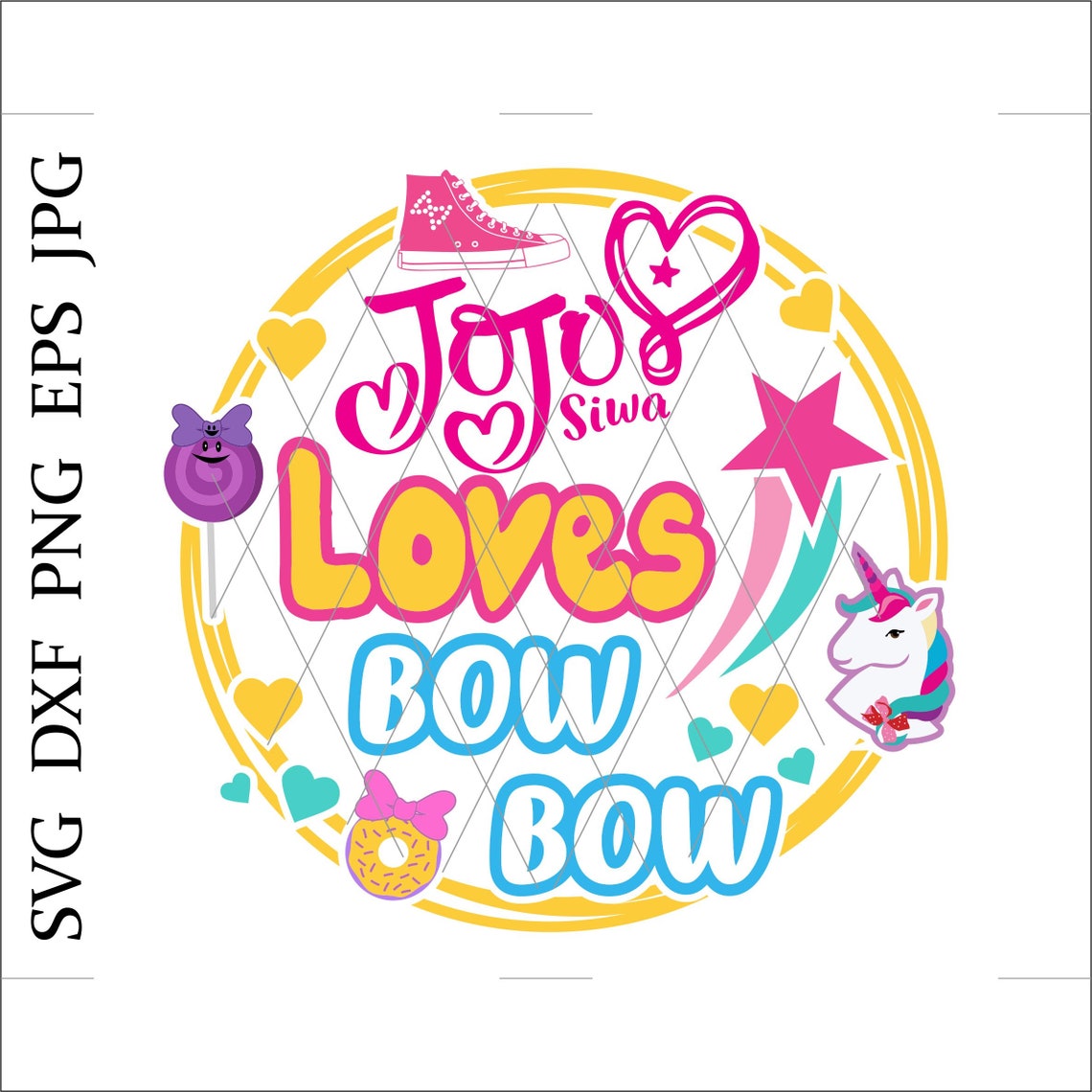 Jojo siwa svg loves bow bow svg jojo logo svg unicorn svg | Etsy