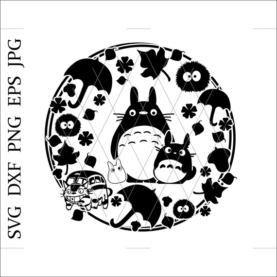 My Neighbor Totoro Svgtotoro Svgbuscat Svganime Svgtotoro Etsy