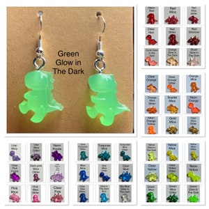 Dinosaur Earrings Handmade Resin Novelty Dinosaur Hook Earrings T-Rex Diplodocus Stegosaurus Triceratops Free Postage On Two Or More Items