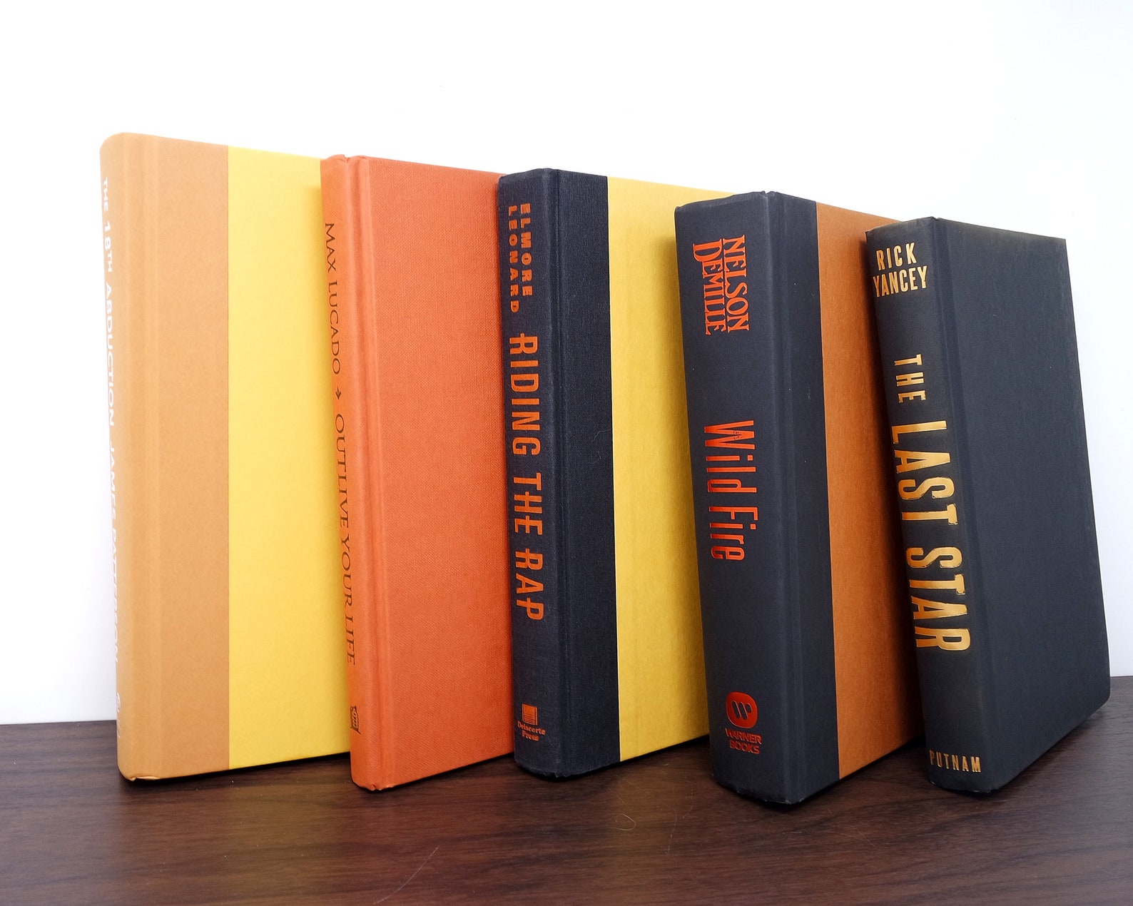Orange & black decorative books / Modern decor / Staging and Etsy
