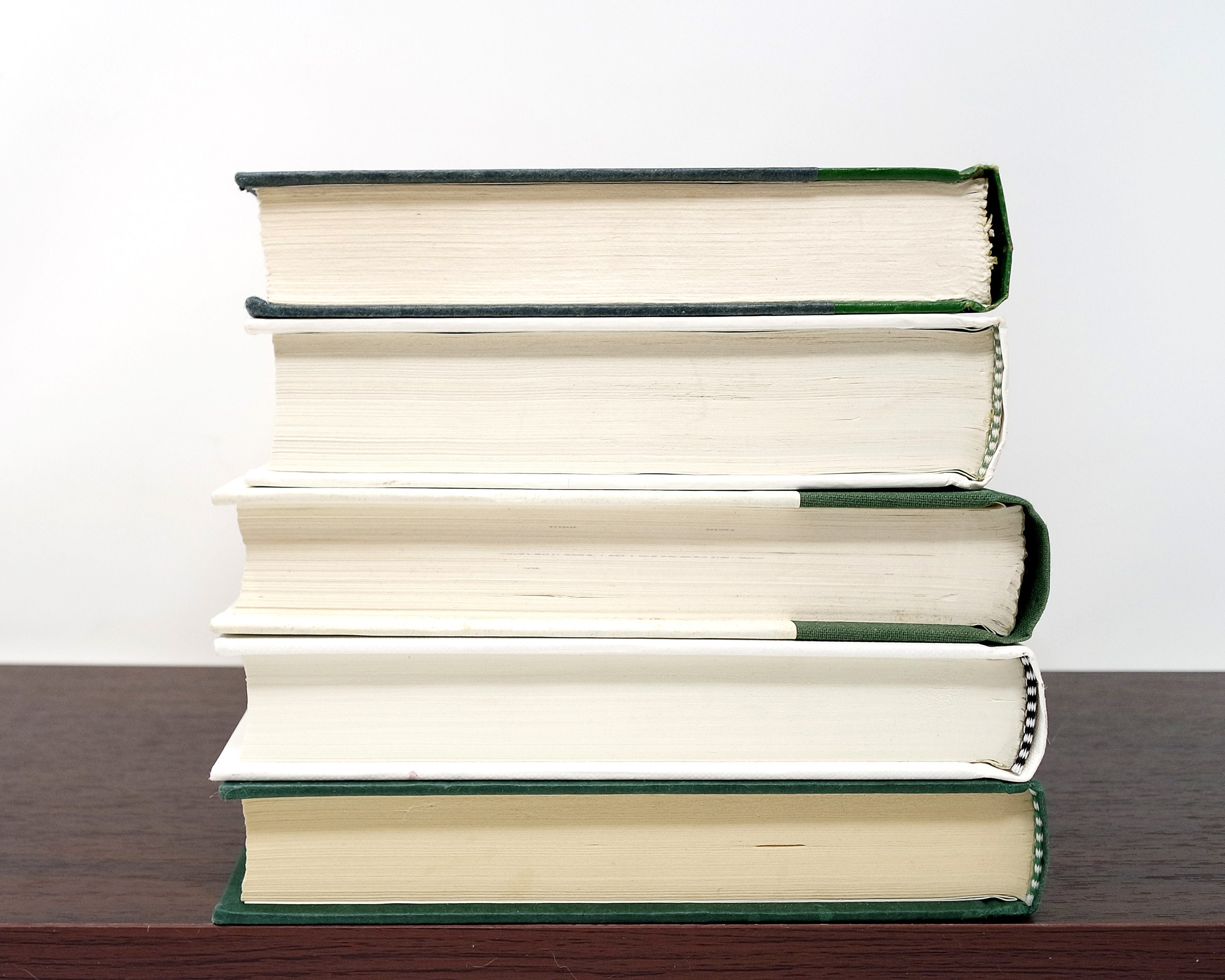 Green & white decorative books / Modern decor / Staging and Etsy