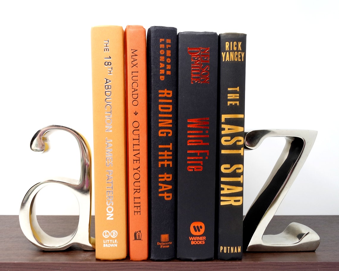 Orange & black decorative books / Modern decor / Staging and Etsy