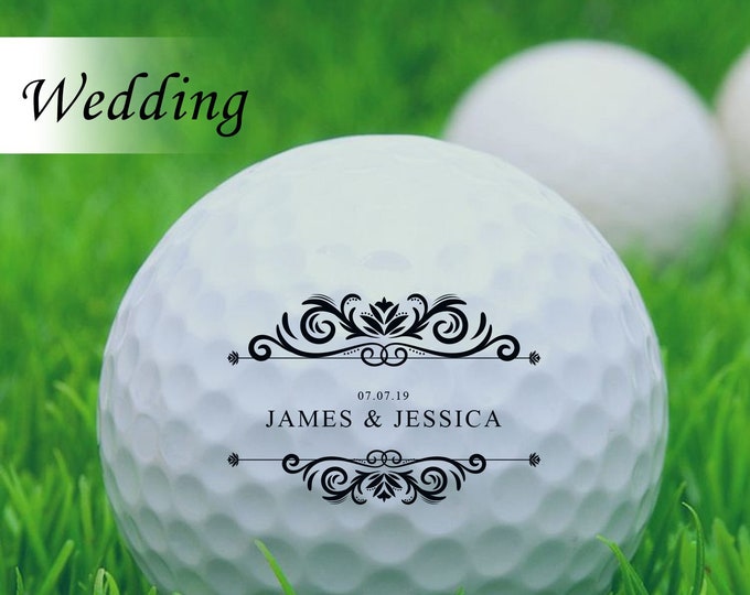 FREE SHIPPING, Personalized Golf Balls, Custom Wedding Golf Balls, Printed Golf Balls, Golf Themed Wedding Gift