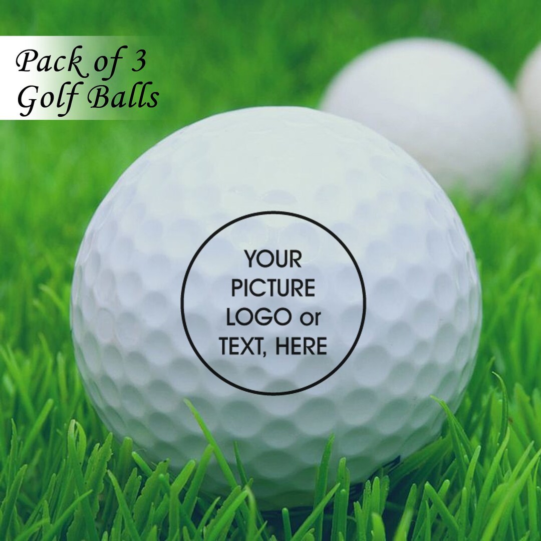 3 Custom Design Golf Balls, Pack of 3 Personalized Golf Balls. Add
