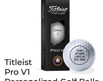 New Titleist Pro V1 Custom Design Golf Balls | Personalized Golf Balls | Add a Picture, Logo or Text on golf balls | Great Original Gift