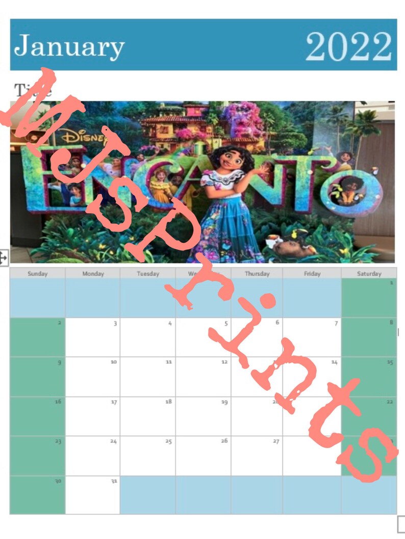 Printable 2022 Encanto Calendar Etsy Canada