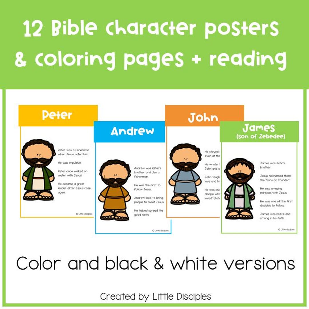 12 Disciples Apostles Bible Character Posters | Classroom and Bulletin ...