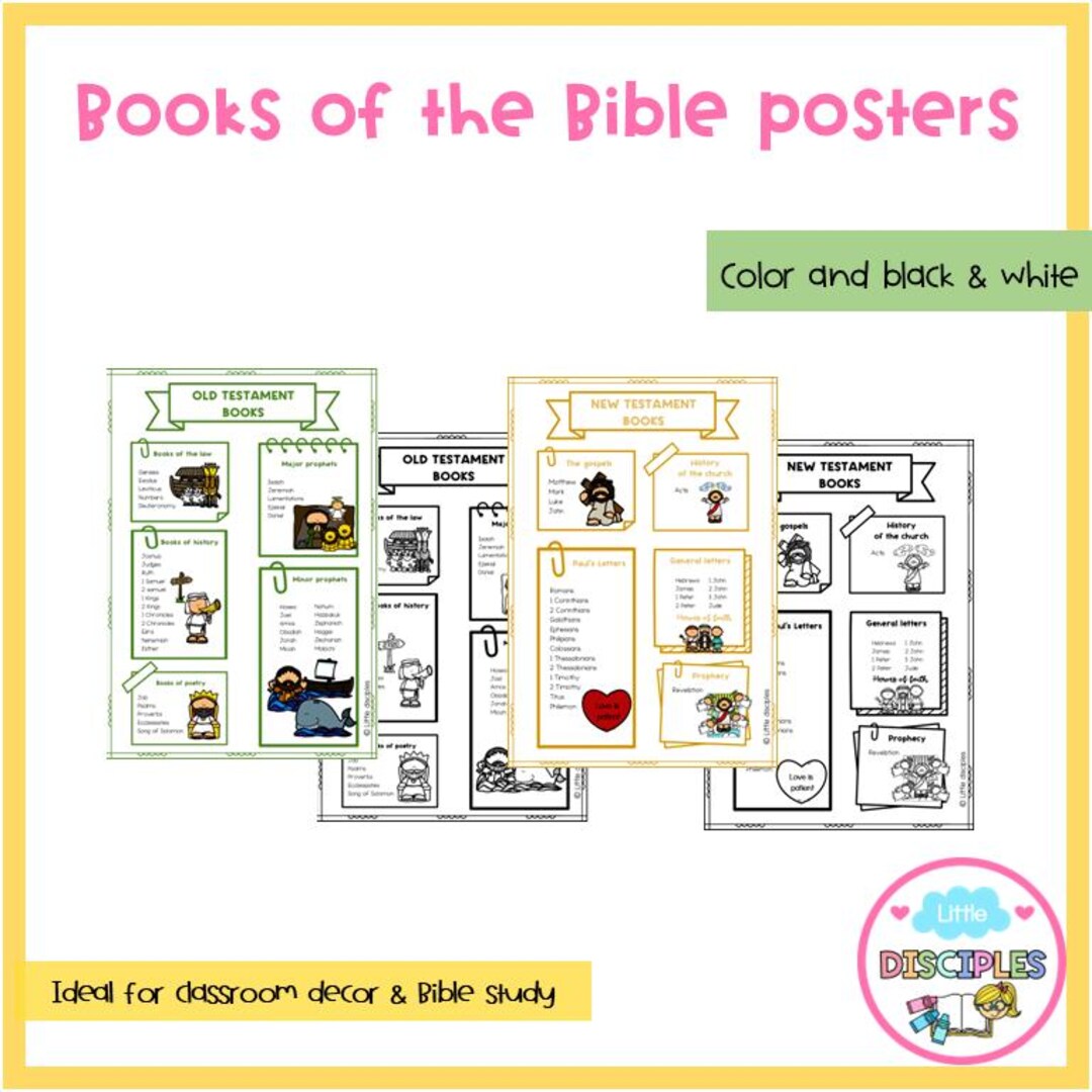 Books of the Bible Printable Posters | Kids Church Activity | Old and ...