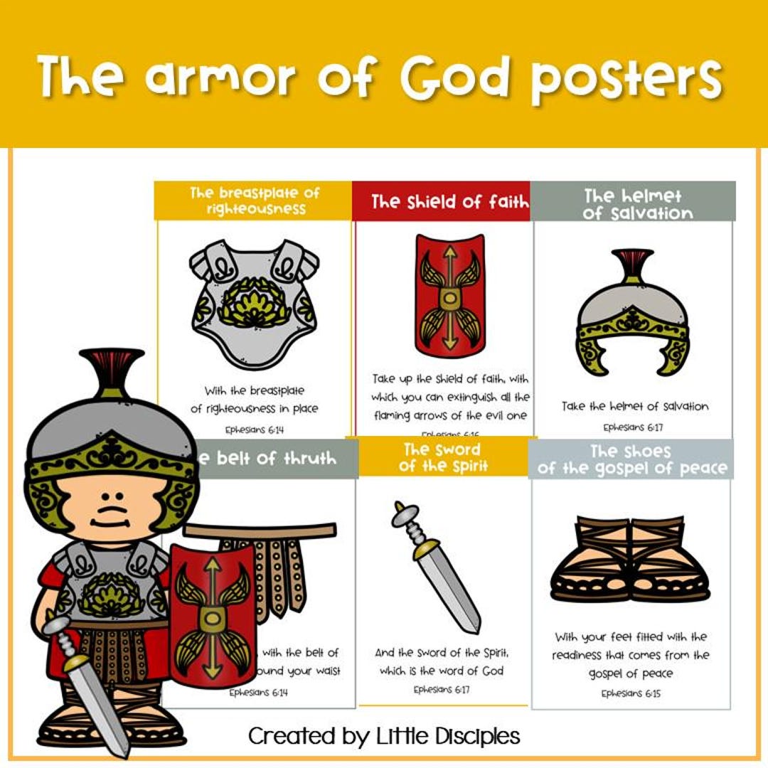 Armor of God Posters for Kids - Bible Verse Wall Art - Christian ...
