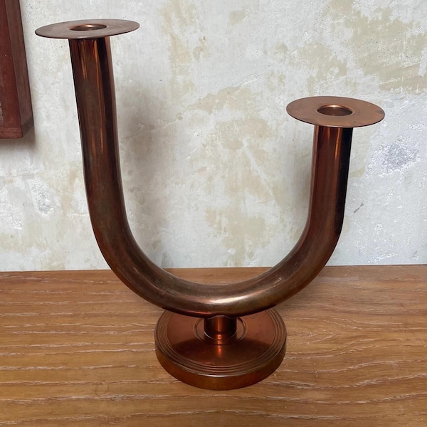 Walter Von Nessen for Chase Copper Taurex Candleholder
