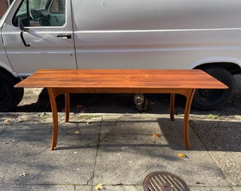 Mesa de comedor artesanal de estudio moderno orgánico Tony Giachetti de los años 80