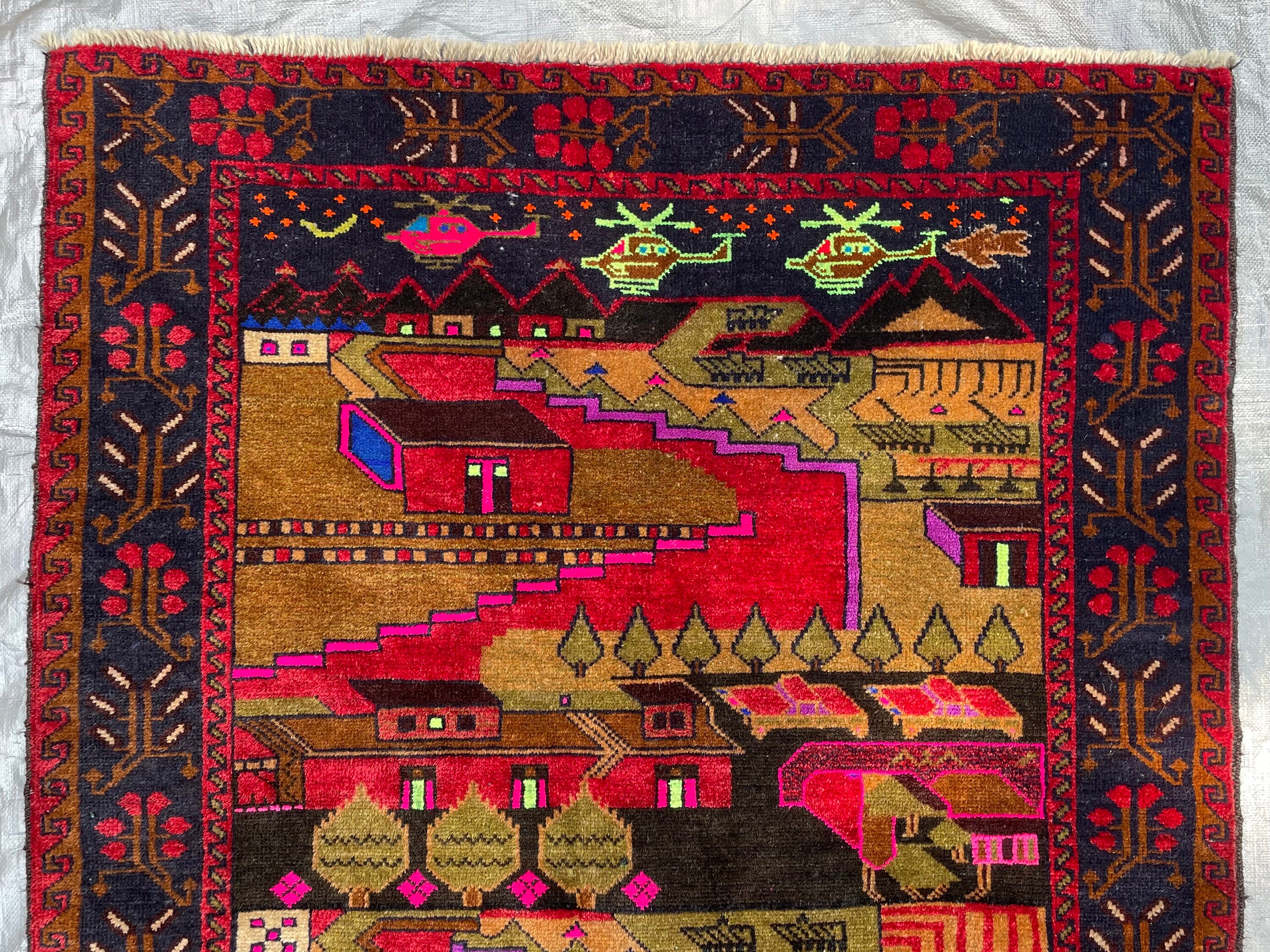 Vintage Baluchi Soviet Era Afghan Pictorial War Rug - Etsy