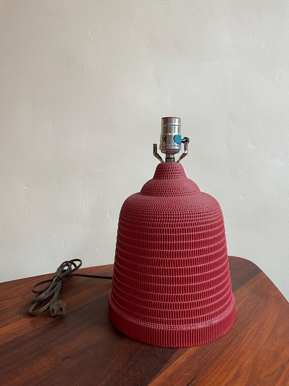 Vintage Van Pelt Style Painted Cardboard Table Lamp