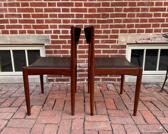 A Pair of Frem Rojle Afrormosia Vintage Danish Modern Dining Chairs