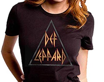 Def Leppard Distressed Logo 80/'s Band Officially Licensed Adult T-Shirt