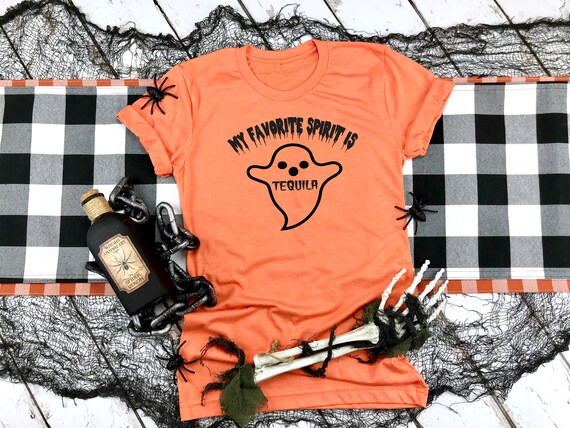 My Favorite Spirit Is Tequila Halloween Shirt Funny Halloween Etsy