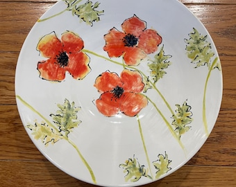 Keramik Mohn Obstschale