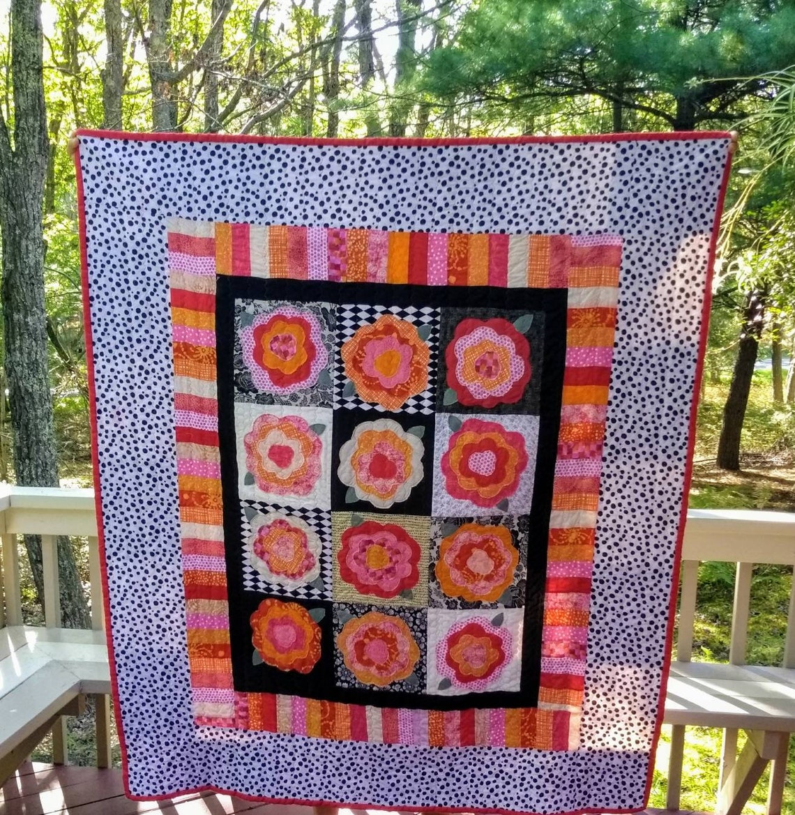 Mackenzie Childs Inspired Quilt French Roses Etsy