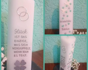 Kerze zur Hochzeit Hochzeitskerze Spruch wk28 Etsy.de