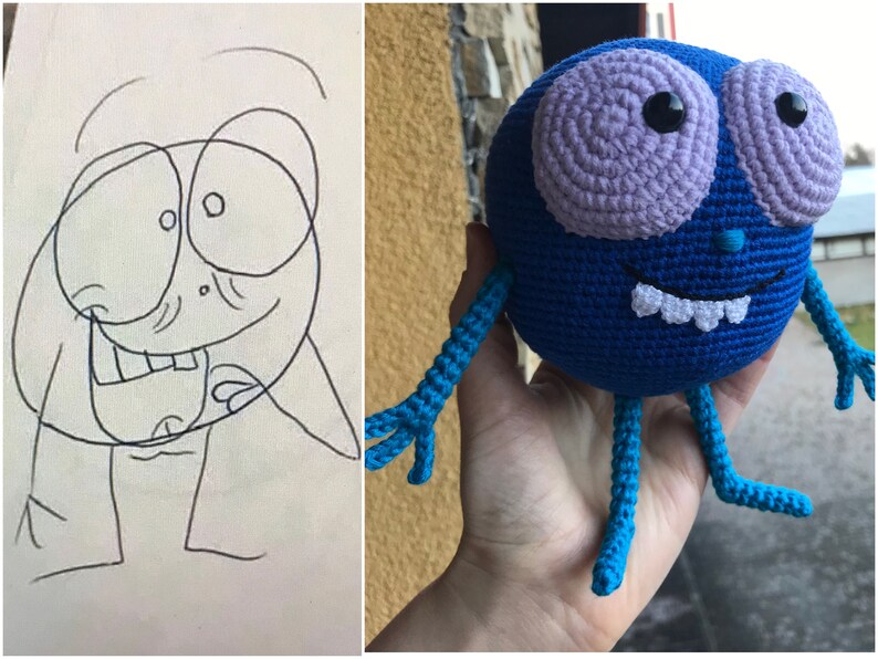 Doll by Child's Drawing,Convert Drawing into Plushies,Personalized doll,Gift from art,Custom plush from kids drawing,Personalized plush zdjęcie 10